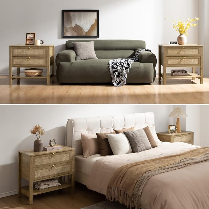 SICOTAS Night Stands Set of 2 for Bedroom, Large Bedside Tables - Image 7