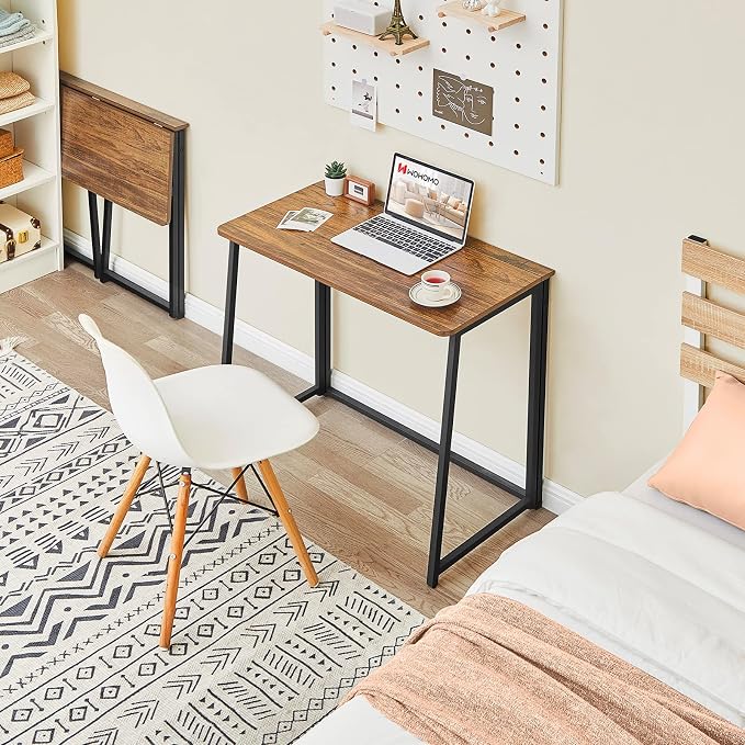 WOHOMO Folding Desk for Small Spaces, 31.5 Inch Foldable Computer Desks - Image 2