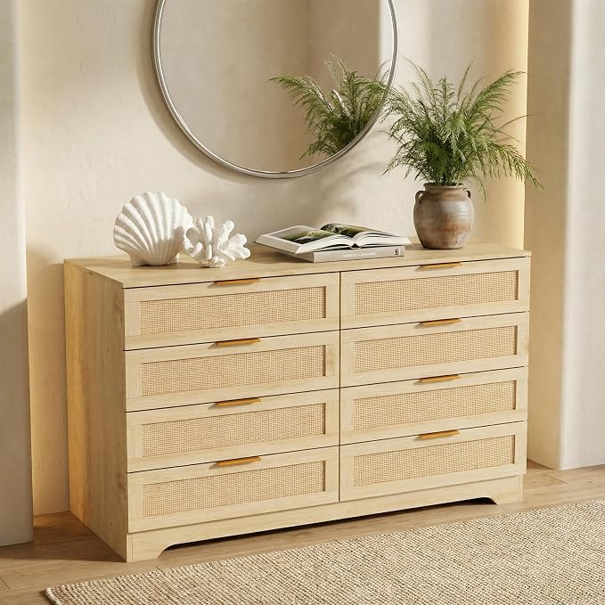 HOPUBUY Living Room Table Sets of 1, Boho Drawer and Large Drawer Nightstand by HOPUBUY