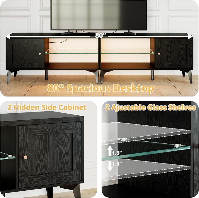 LIKIMIO 2-in-1 TV Stand for 85 Inch TV, Entertainment Center - Image 7