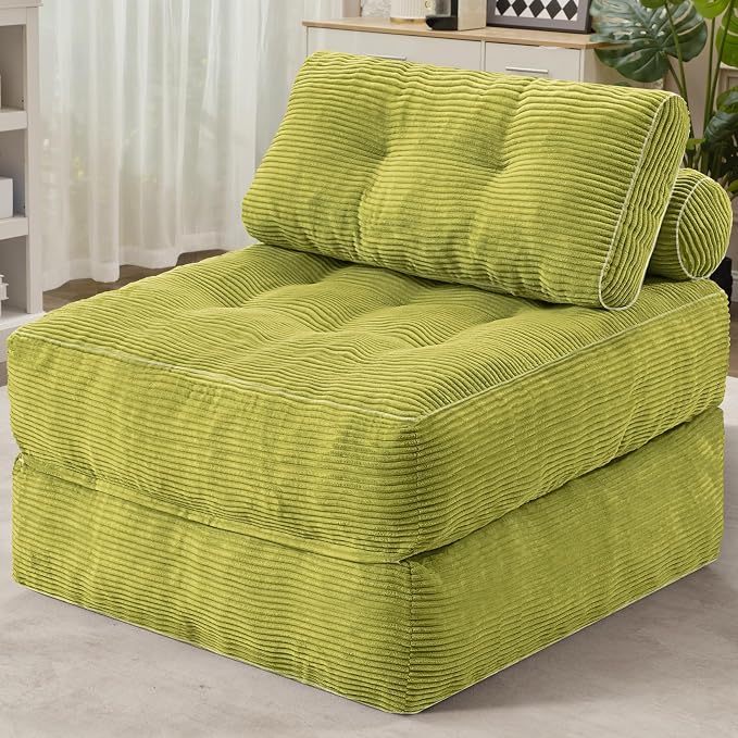 HABUTWAY Folding Sofa Bed, Convertible Sleeper Chair Bed w/Dual-Pillow & Handle by HABUTWAYMakeYourLifeComfortable