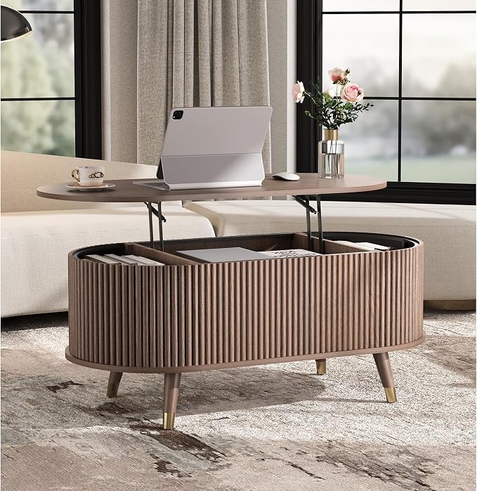 42.5" Oval Lift Top Coffee Table by Joinice