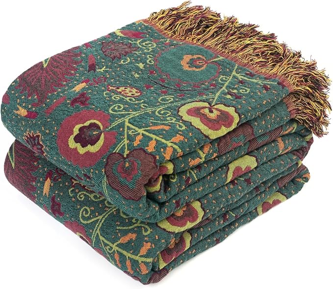 LUTBM Boho Throw Blanket for Bed 100% Cotton Soft Quilt Home Livingroom Decor by LUTBMFindYourFreeSpiritatHome