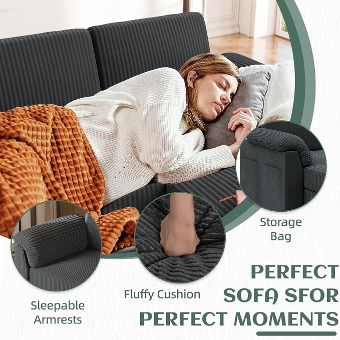 Vongrasig Convertible Sectional Sofa Couch, 3 Seat L Shaped Sofa - Image 4