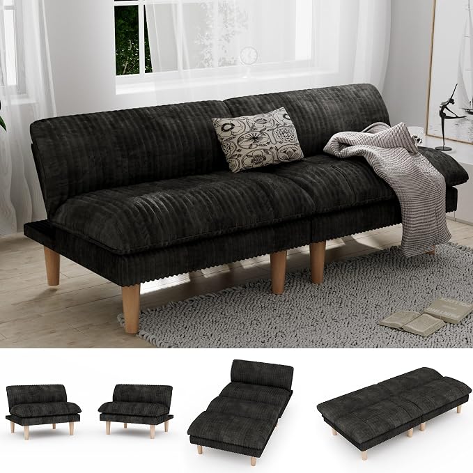 Ribilake 69" Futon Sofa Bed, 4 in 1 Multi-Function Couch Sleeper by RIBILAKE