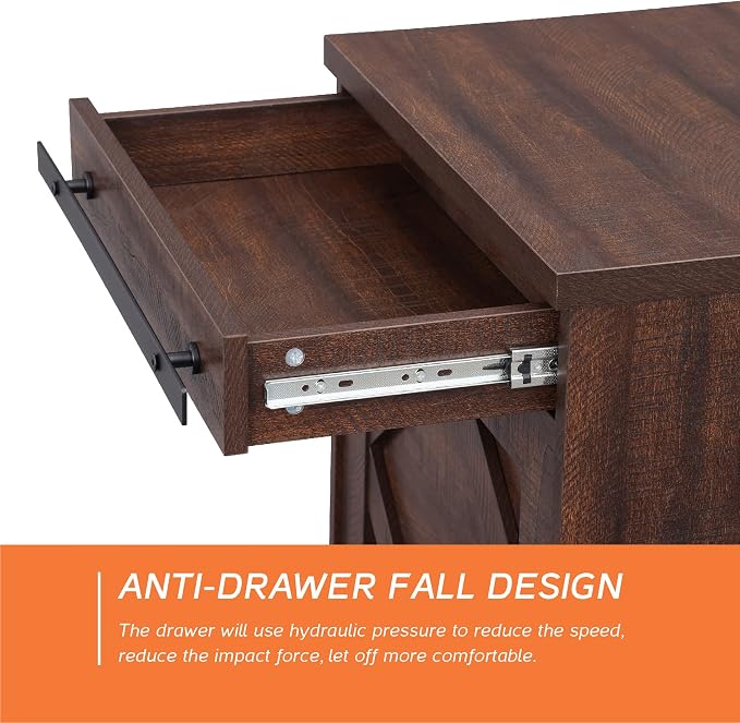 WAMPAT 24.3-inch Tall Farmhouse End Table Set of 2 - Image 3