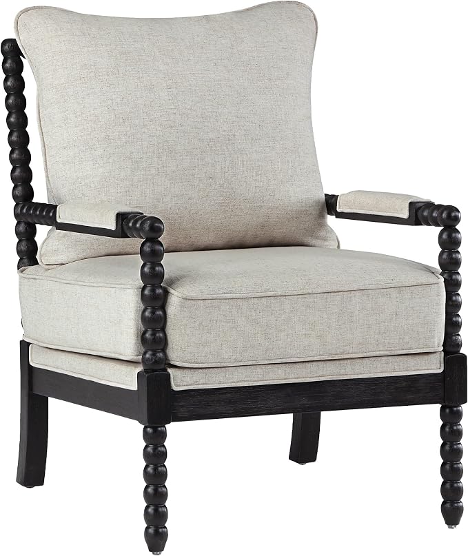 DUHOME Linen Fabric Spindle Accent Chairs Set of 2, Bobbin Chair - Image 9