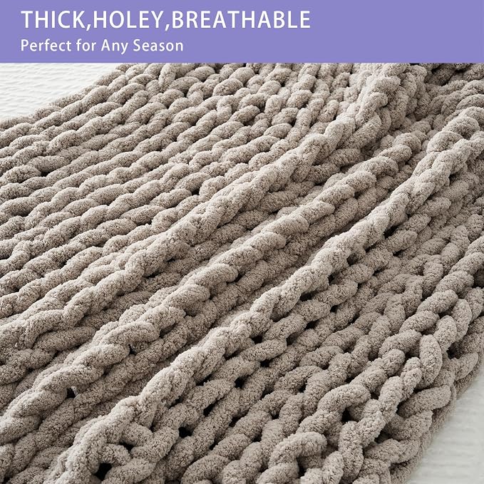 Bigacogo Chunky Knit Throw Blanket - Image 4