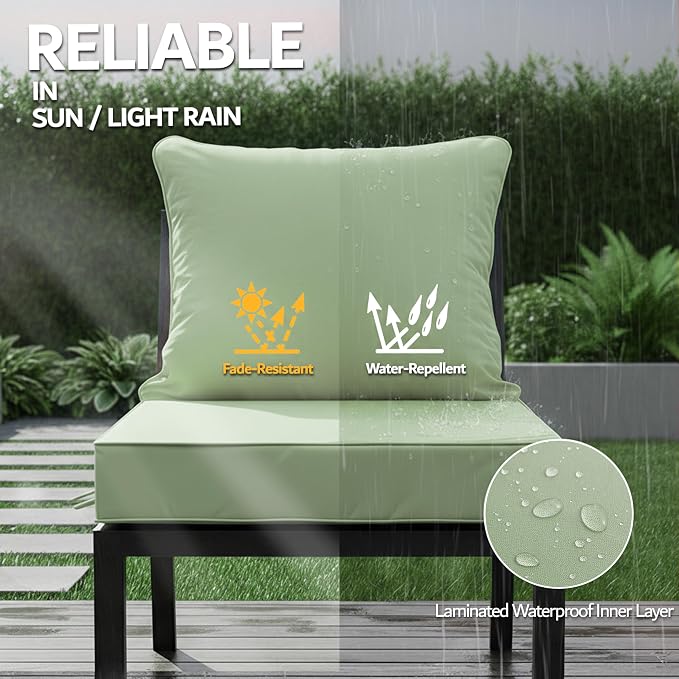 22x22 Inch Patio Chair Cushions Set of 2, Outdoor Furniture Cushions - Image 3