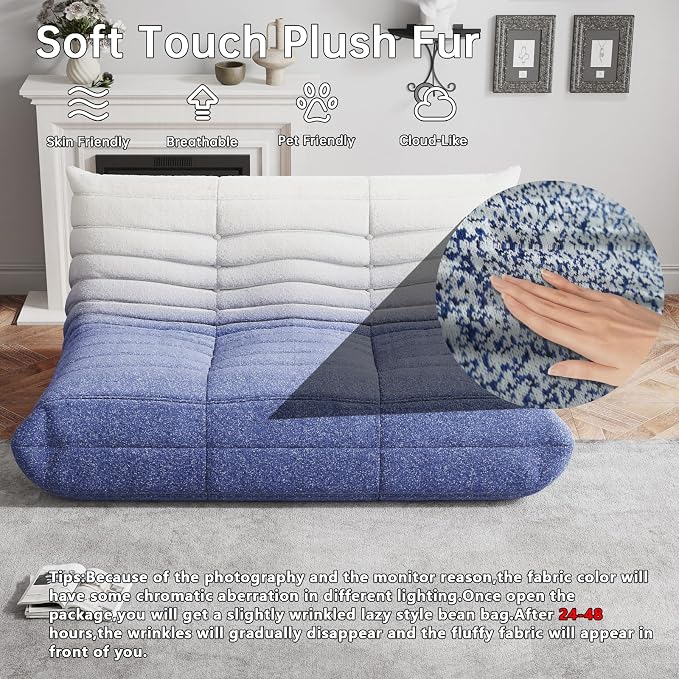 WHGBJA Bean Bag Chairs for Adults, Memory Foam Couch Loveseat Sofa Chair - Image 3
