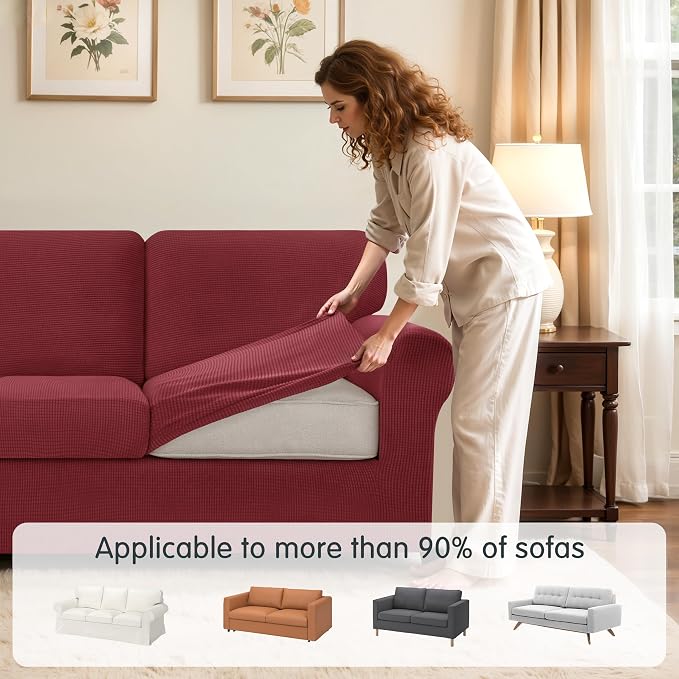SUBRTEX 7 Pieces Stretch Sofa Slipcover Sets Couch Cover Sets Backrest Cushion - Image 4