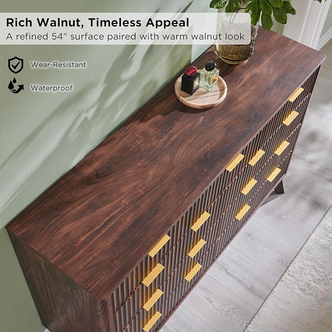 T4TREAM Fluted 9 Drawers Dresser, Curved Profile Design, Dresser TV Stand - Image 4