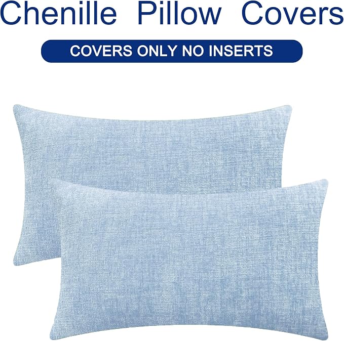 CaliTime Throw Pillow Covers Decorative 16 X 26 Inches Pack of 2 Cozy Chenille - Image 6