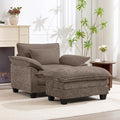 Oversized Accent Chair with Ottoman, Upholstered Armchair with Extra Thick by choairy