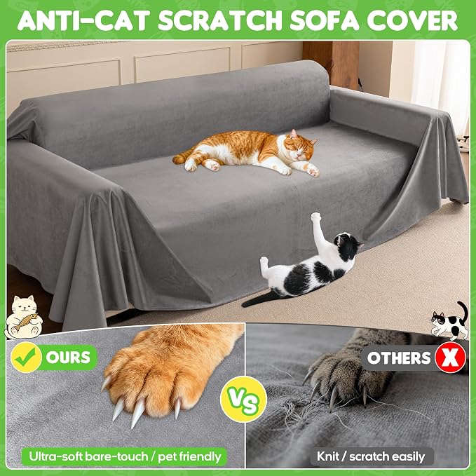 Loiion Velvet Sofa Cover, Ultra Soft Waterproof Non-Slip Couch Cover - Image 4