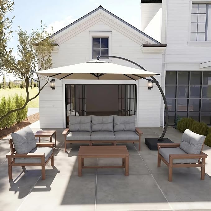 HDPE 7 Piece Patio Furniture Set, All-Weather Outdoor Couch Set by YourPerfectOutdoorEscape