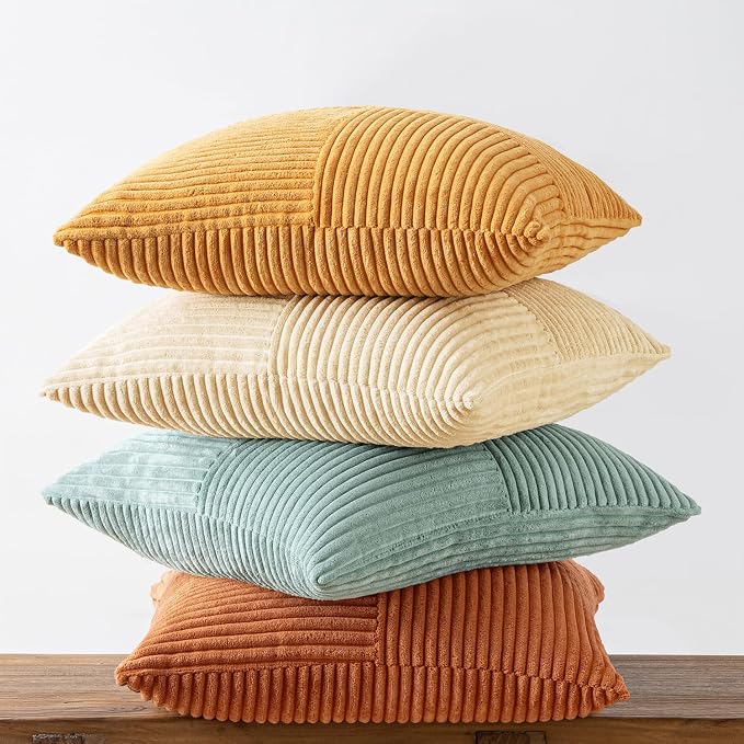 MIULEE Boho Farmhouse Decorative Throw Pillow Covers 18x18 Inch 4 Packs Soft - Image 8
