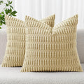 MIULEE Pack of 2 Corduroy Decorative Throw Pillow Covers 16x16 Inch Soft Boho by MIULEE