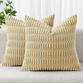 MIULEE Pack of 2 Corduroy Decorative Throw Pillow Covers 20x20 Inch Soft Boho by MIULEE