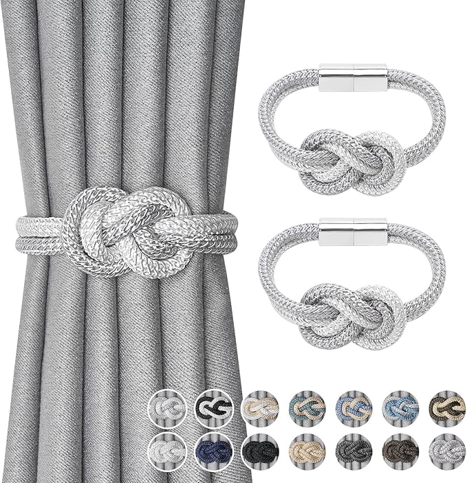 NICEEC 2 Pack Mini Magnetic Curtain Tiebacks Nordic Simple Style Drape Tie by NICEEC