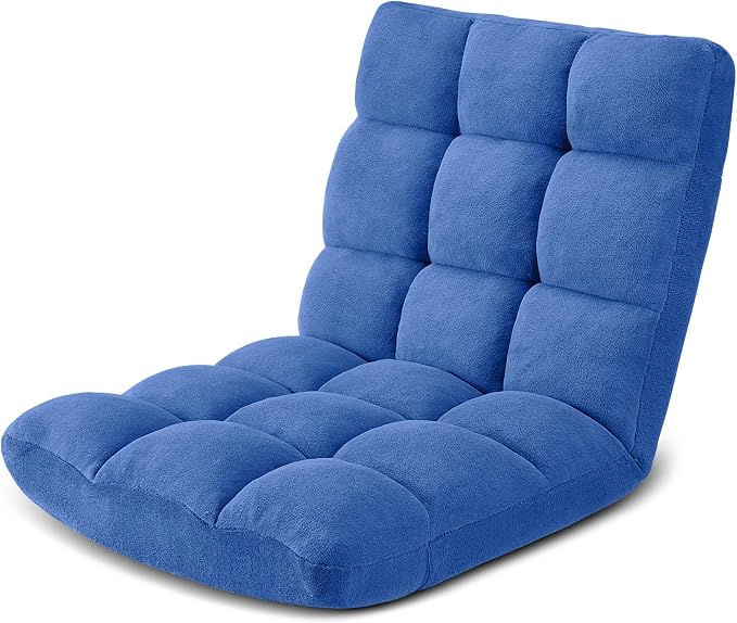 Folding Floor Gaming Chair 14-Poistion Cushioned Adjustable Floor Lazy Sofa by Avocahom