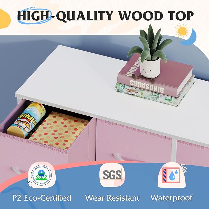 WLIVE Dresser for Bedroom with 8 Drawers, Wide Fabric Dresser for Storage and - Image 6