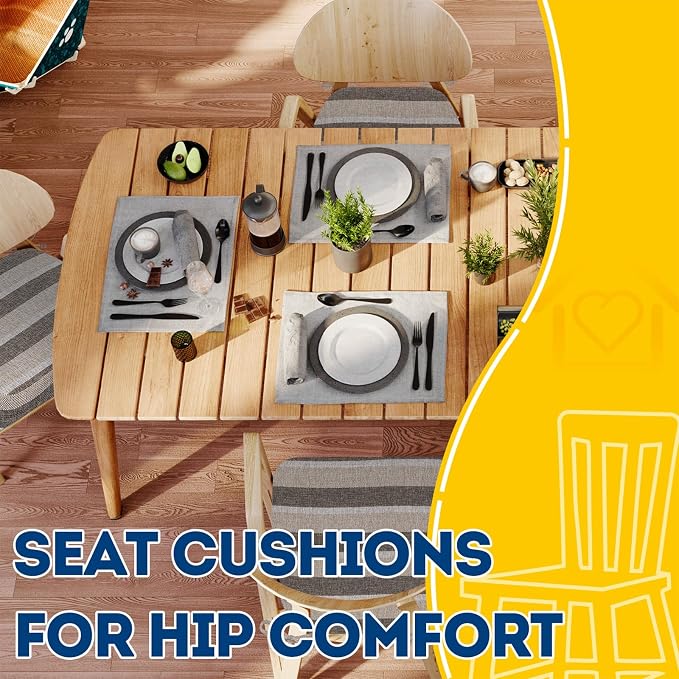 AAAAAcessories D-Shaped Chair Cushions, Machine-Washable Cover, Boldstripes - Image 8
