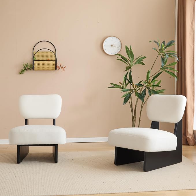 GDFStudio Upholstered Armless Accent Chairs Set of 2 Modern Side Chair - Image 5