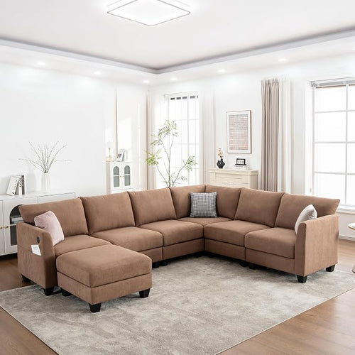 122.8" Large Sectional Couches for Living Room, 6 Seater L Shaped Modular by ZXDesign