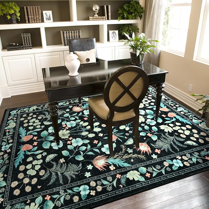 Area Rugs for Living Room, Non-Slip 4x6 Vintage Rug for Bedroom, Washable - Image 6