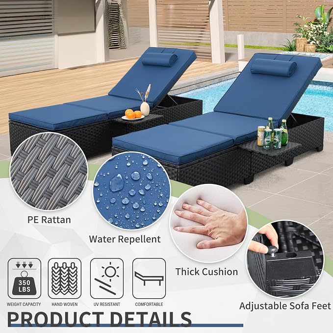 WAROOM Outdoor Chaise Lounge Chairs - Image 6