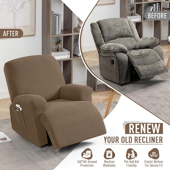 TAOCOCO Oversized Recliner Chair Covers, 1 Seater Streach Recliner Covers Soft - Image 5