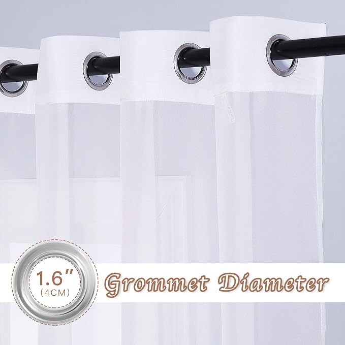 NICETOWN Voile Sheer Curtains for Windows, Grommet Elegant Airy Lightweight - Image 2