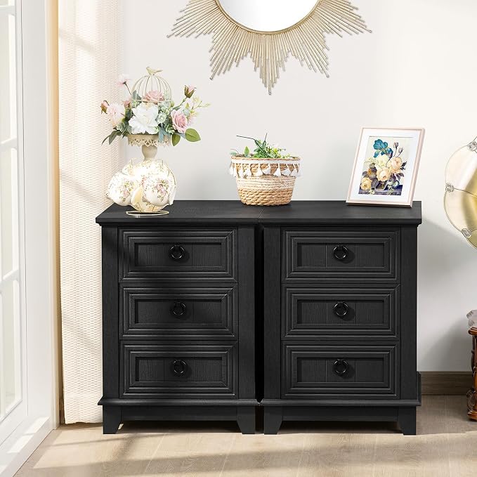 Joaxswe Farmhouse Night Stand Set of 2, Dresser - Image 2