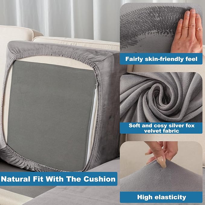 Couch Cover Stretch Velvet Sofa Cushion Cover 1-Piece - Image 5