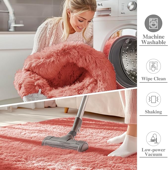 OLANLY Area Rugs for Living Room Bedroom, Machine Washable 4x5.9 ft Soft Fluffy - Image 2