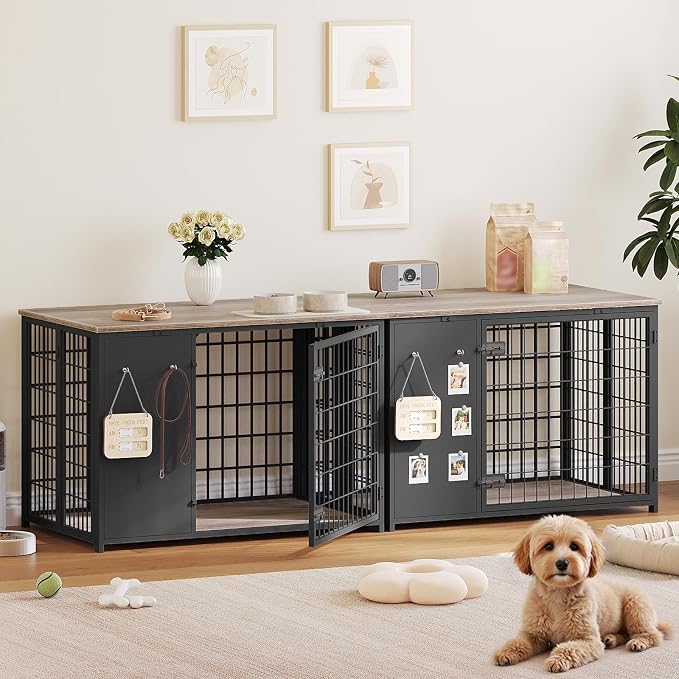YATINEY Foldable Dog Crate Furniture, Dog Crate - Image 2
