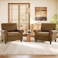 Nailhead Trim Accent Chairs Set of 2, Faux Leahter Mid Century Modern Living by ErdoruLiving