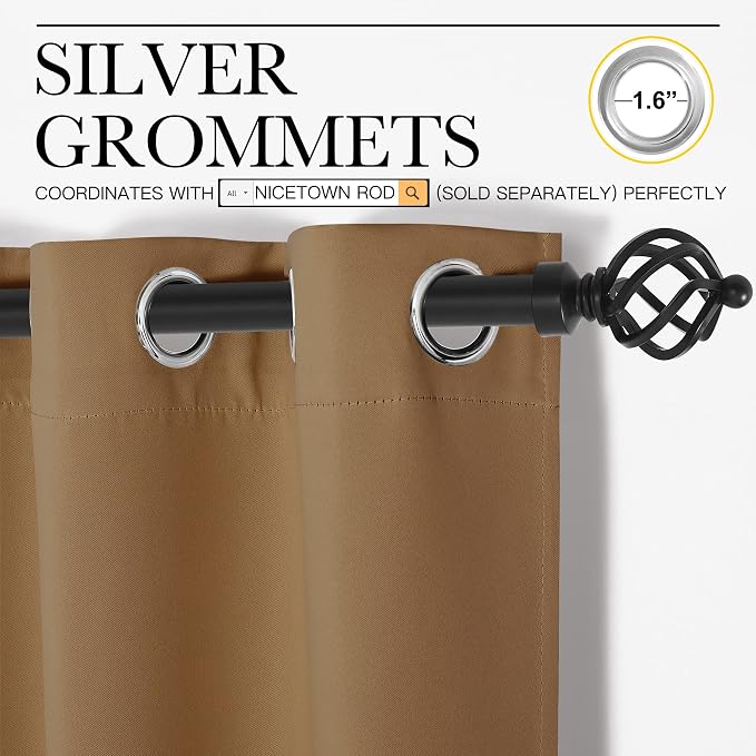 NICETOWN Sleek Blackout Curtains 54 inches Length - Image 3