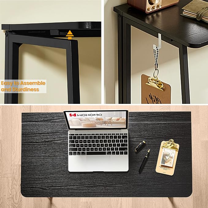 WOHOMO Folding Computer Desk, Small Writing Foldable Desk 31.5", Space-Saving - Image 7