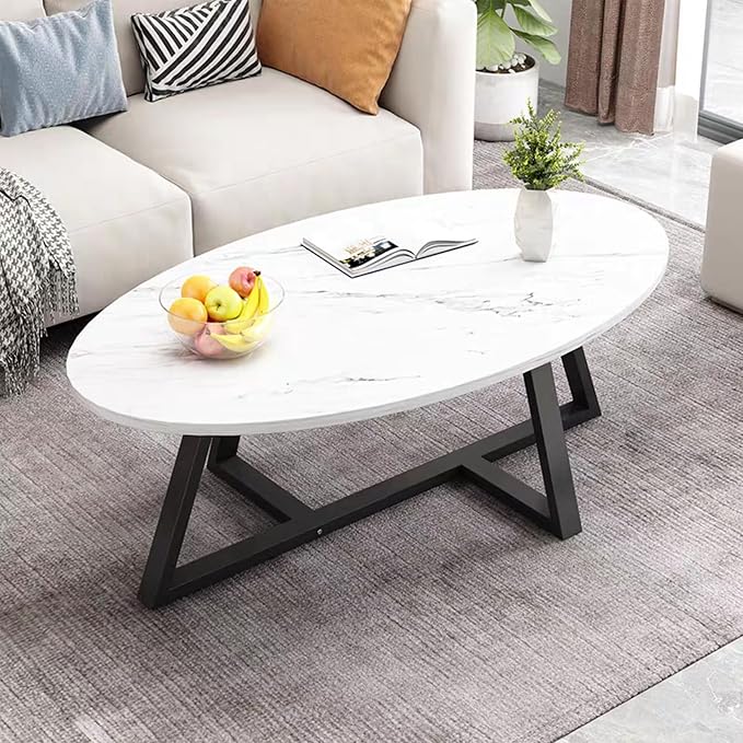 Wolawu Coffee Table Small Oval Table, Modern Center Tea Tables - Image 3