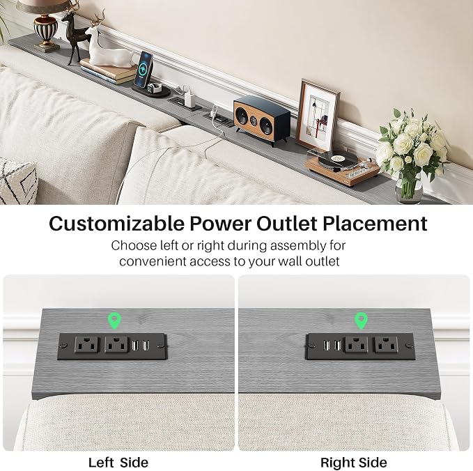 Kitstorack 2-Pack Dark Gray Console Table, 7.9" Deep Panel, Adjustable Height & - Image 8