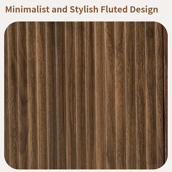 LKTART 64" Buffet Cabinet with Storage, Modern Fluted Accent Sideboard Media - Image 4