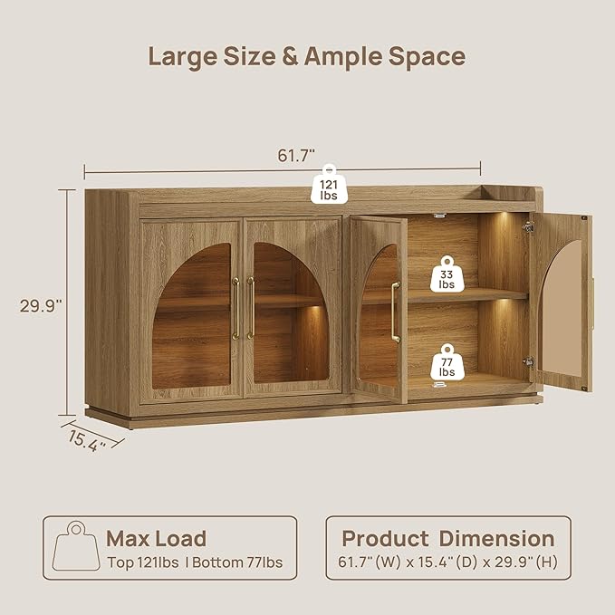 SICOTAS Sideboard Buffet Cabinet - Image 2