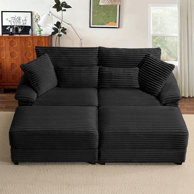 SUNWAVE 74" W Double Chaise Lounge Chair Indoor, Oversized Loveseat - Image 7
