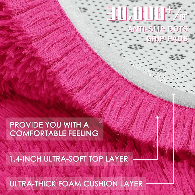 OLANLY Area Rugs for Living Room Bedroom, Machine Washable 4x5.9 ft Soft Fluffy - Image 5
