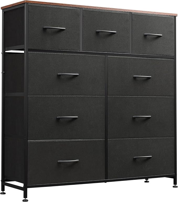 WLIVE 9 Drawer Dresser, Fabric Storage Tower by WLIVE