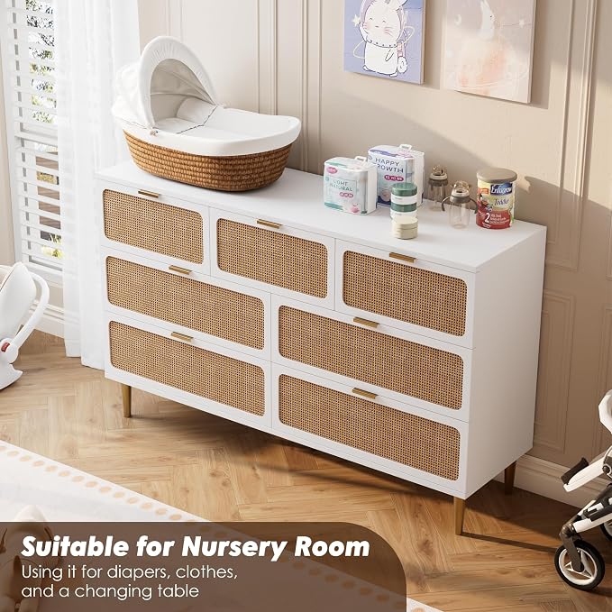GarveeHome Rattan 7 Drawer Dressers - Image 5