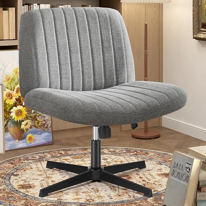 OLIXIS Criss Cross Legged Chairs Armless No Wheels Wide Seat Height Adjustable by OLIXIS