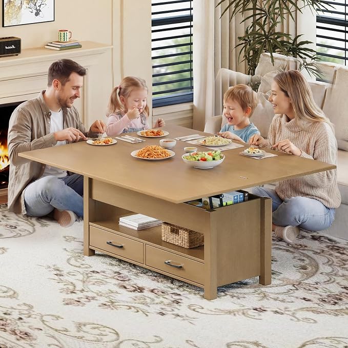 Garvee 40" Coffee Table Lift Top, Converts to Dining Table - Image 2